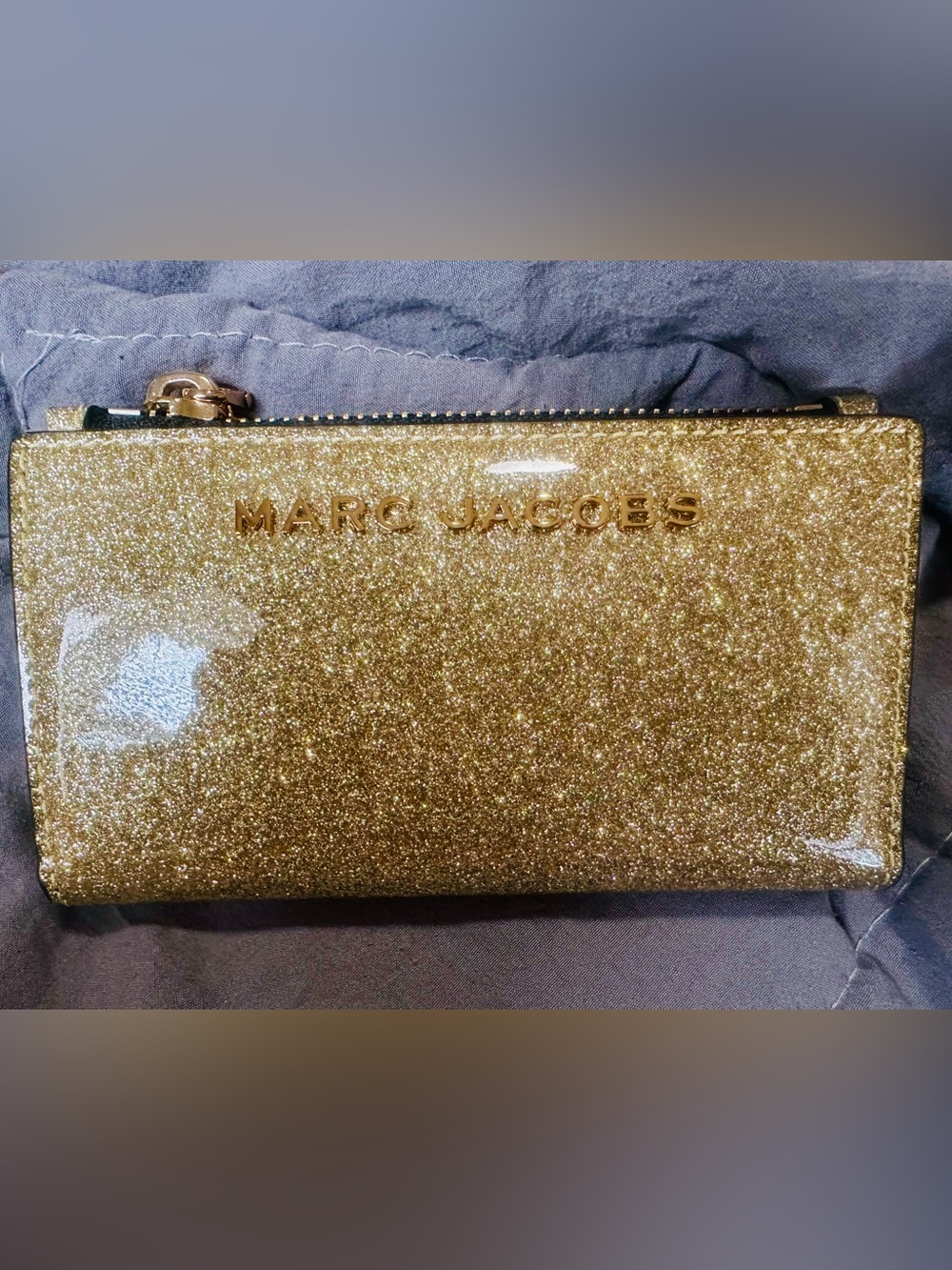 Marc Jacobs Glitter Gold Wallet with Logo